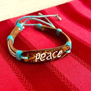 Vintage 90s ARTISAN ADJUSTABLE “PEACE” BRACELET